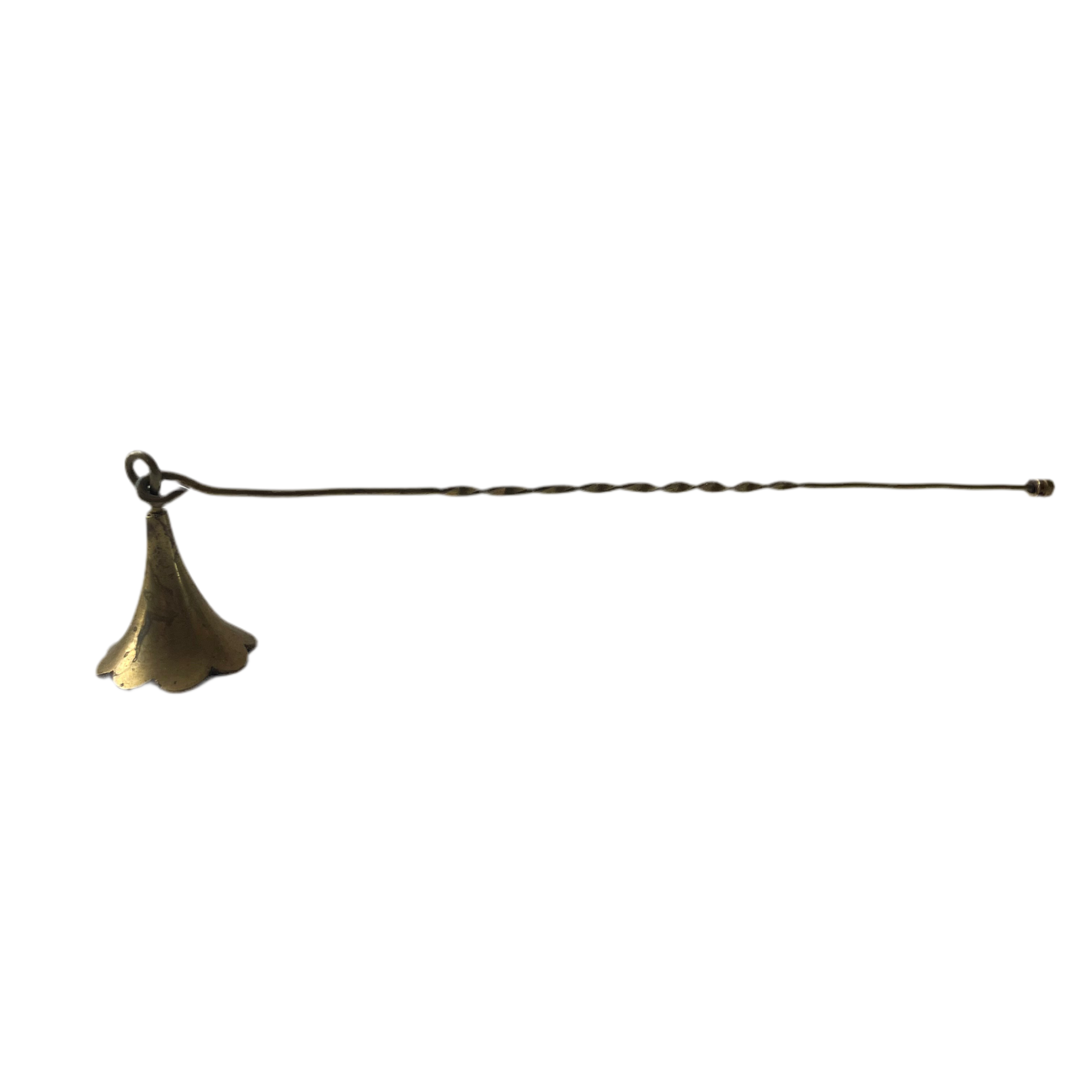 Bronze candle snuffer on a white background